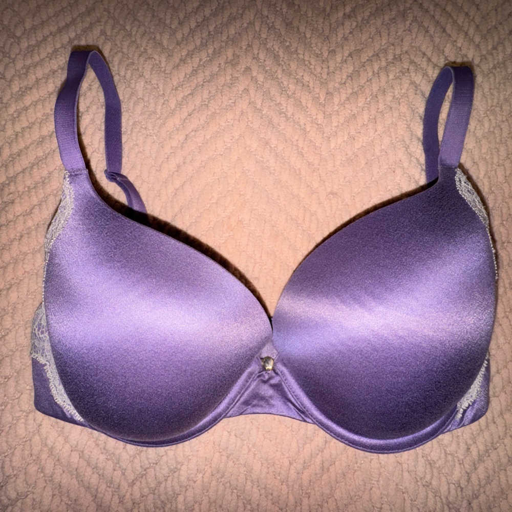Victoria’s Secret Showstopper Lined Demi Bra Purple 34D Lace